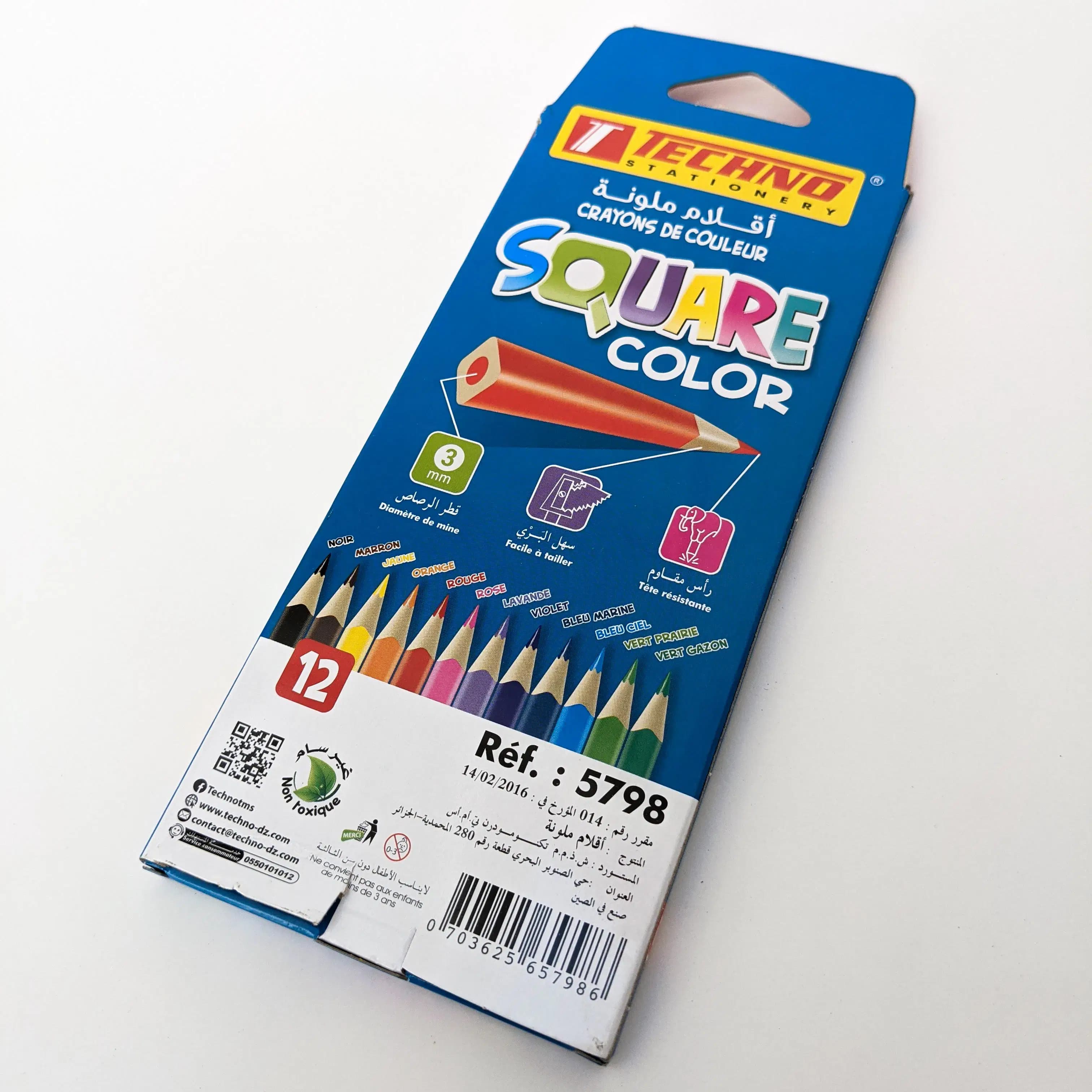 Crayons Couelirs Square Color Bte de 12 Couleur Techno 5798 4