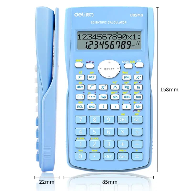 Calculatrice Scientifique 12 Chiffres 158*85*22MM Light Blue 3