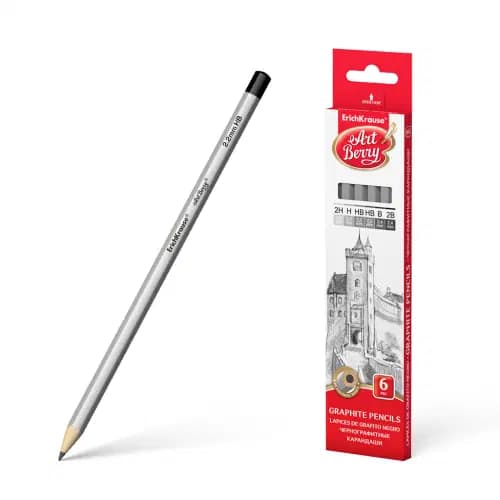 Crayon Graphite Noir Boite de 6 Pcs 2H-2B Art Berry EK-45389